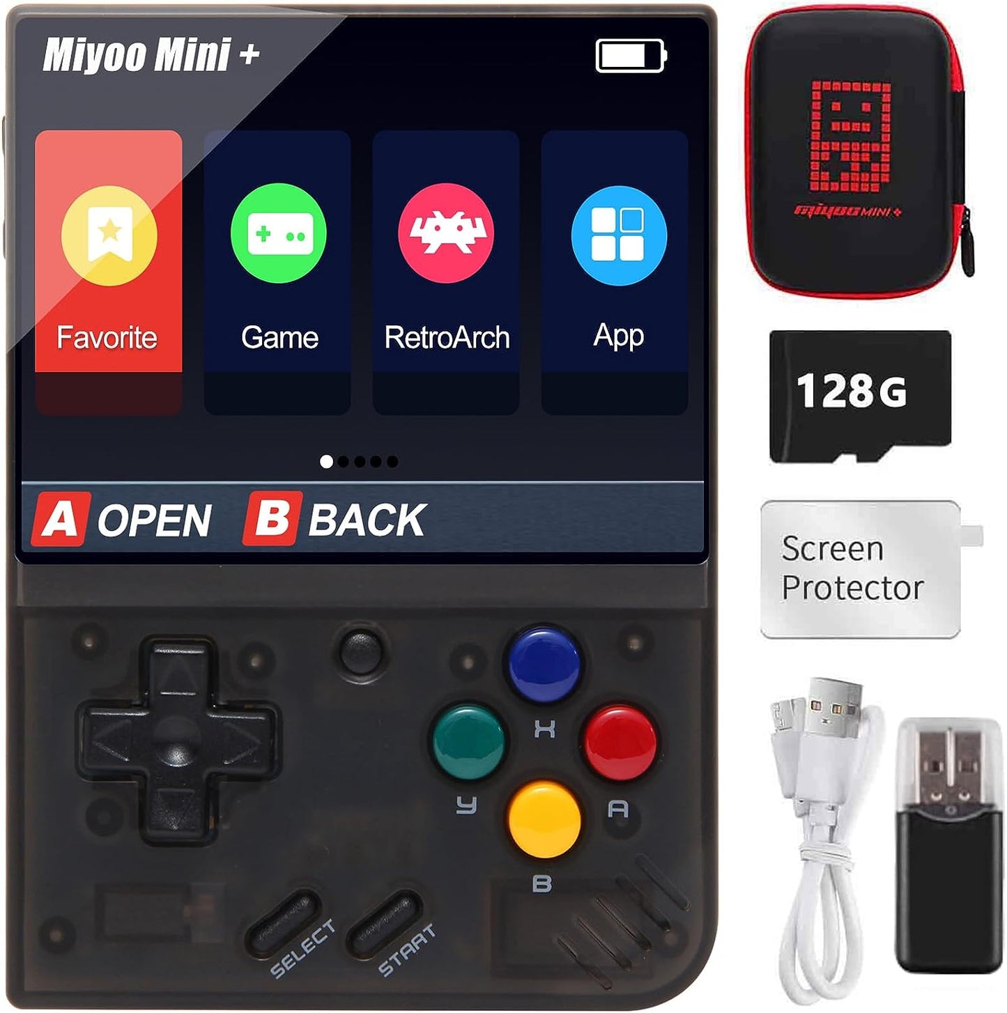 Miyoo - V2 Mini, Consola de videojuegos portátil de 128 GB y más de 11000 juegos